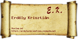 Erdély Krisztián névjegykártya